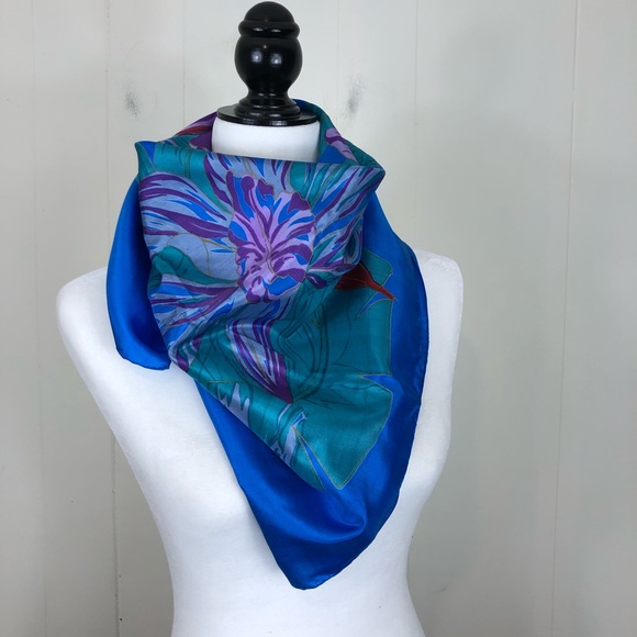 Thai Silk Floral Scarf - Picture 7 of 9